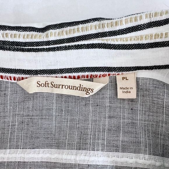 SOFT SURROUNDINGS Brookhaven Tunic Multi Embroidered Striped Petite Large PL Top - Picture 6 of 6